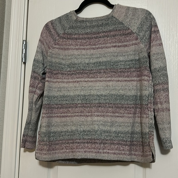 Sonoma Women's Sweater in Gray and Pink Stripes size PL - Picture 4 of 6